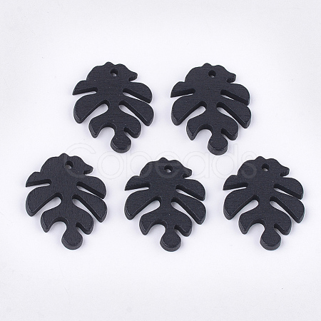 Painted Poplar Wood Pendants WOOD-T021-11D-1