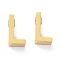 Ion Plating(IP) 304 Stainless Steel Charms, Alphabet, Golden, Letter.L, 8x4.5x3mm, Hole: 1.8mm