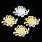 Natural Yellow Shell Cabochons, Flower, 23.5x33x2.5~3mm