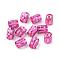 Aluminum Dreadlocks Beads Hair Decoration, Hair Coil Cuffs, Deep Pink, 9x8mm, Hole: 7mm