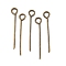 Iron Eye Pin, Cadmium Free & Nickel Free & Lead Free, Antique Bronze, 20x0.7mm, Hole: 2mm, about 9700pcs/1000g