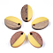 Resin & Walnut Wood Pendants, Oval, Yellow, 15.5x10.5x3~3.5mm, Hole: 1.8mm