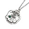 Skull Rhinestone Pendant Necklaces with Rolo Chains, Alloy Jewelry for Men Women, Anchor & Helm, 27.17 inch(69cm)