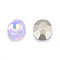 K9 Glass Rhinestone Cabochons, Pointed Back & Back Plated, Faceted, Oval, Violet, 10x8x4mm