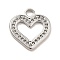 Non-Tarnish 304 Stainless Steel Pendants Rhinestone Setting, Heart, Stainless Steel Color, 15x14.5x2mm, Hole: 2.5mm, Fit for 1mm rhinestone