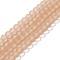 Transparent Glass Beads Strands, Faceted, Frosted, Rondelle, Camel, 2.9~3.3mm, Hole: 1mm, about 145~150pcs/strand, 34~35cm