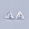 Cubic Zirconia Pointed Back Cabochons, Triangle, Faceted, Clear, 5x6x3mm