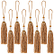 Gorgecraft 8Pcs Polyester Tassel Pendant Decorations, with Transparent Cube Beads, Tan, 248x18mm