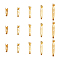 50Pcs 5 Styles Alloy Brooch Findings, Back Bar Pins, Golden, 15~35x5x4.5~6mm, Hole: 1.5~2.5mm, 10Pcs/style