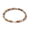 Natural Crazy Agate Rondelle & Pearl Beaded Stretch Bracelets, Inner Diameter: 2-1/4 inch(5.8cm)