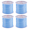 SUNNYCLUE 4 Rolls Flat Elastic Crystal String, Elastic Beading Thread, for Stretch Bracelet Making, Dyed, Light Blue, 0.8mm, about 65.61 yards(60m)/roll