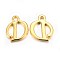 Golden Plated Alloy Letter Pendants, Rack Plating, Cadmium Free & Lead Free, Letter.D, 13x11x2mm, Hole: 1.5mm