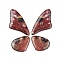 Translucent Resin Pendants Set, with Silver Foil, Butterfly Wing Charm, Dark Red, 23~39x19.5~24x2.5mm, Hole: 1mm, 4pcs/set