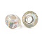 Resin European Beads, Large Hole Beads, with Silver Color Plated Brass Cores, Faceted, Rondelle, Colorful, 14x9mm, Hole: 5mm