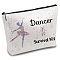 Nurse Theme Polycotton Custom Canvas Stroage Bags,  Metal Zipper Pouches, Rectangle, Ballet, 18x25cm