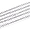 Tarnish Resistant 304 Stainless Steel Cable Chains, Soldered, Flat Oval, Stainless Steel Color, 2x1.7x0.4mm