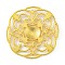 Tibetan Style Alloy Flower Large Pendants, Lead Free and Cadmium Free, Golden, about 50mm in diameter, 4mm thick