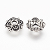4-Petal Tibetan Style Alloy Flower Bead Caps LS-TIBE-S222-AS-NR-2
