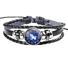 12 Constellation Leather Cord Bracelets BJEW-P240-E05-1