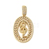 Rack Plating Brass Micro Pave Clear Cubic Zirconia Pendants KK-C067-09G-01-1