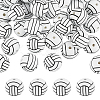 40Pcs Printed Round Silicone Focal Beads SIL-OC0001-24D-1