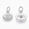Brass Micro Pave Cubic Zirconia Charms ZIRC-R109-028P-NF-1