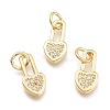 Brass Micro Pave Cubic Zirconia Pendants KK-P187-07G-1