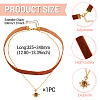 Alloy Resin Sun Pendant Single Face Dark Red Velvet Ribbon & Brass Chain Double Layered Choker Necklaces NJEW-TAC0039-3
