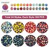 2400Pcs 24 Style Frosted Electroplate Glass Beads Strands EGLA-PH0001-22-4