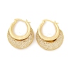 Brass Clear Cubic Zirconia Hoop Earrings EJEW-R025-36G-2