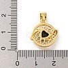 Rack Plating Brass Micro Pave Cubic Zirconia Pendants KK-G513-23A-03G-3