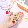 2Pcs Alloy & Brass & Acrylic Pearl Keychains KEYC-YW00248-3