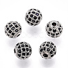 Rack Plating Brass Cubic Zirconia Beads ZIRC-S001-8mm-B03-1