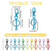 48Pcs 12 Colors Spray Printed Alloy Keychain Clasps FIND-SC0022-38-2