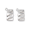 Brass Micro Pave Clear Cubic Zirconia Charms KK-F871-42P-1