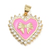 Rack Plating Brass Micro Pave Cubic Zirconia Pendants KK-Z064-05G-2