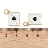 Playing Card Rack Plating Brass Enamel Pendants X-KK-G512-11G-01-3