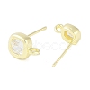 Brass Pave Clear Cubic Zirconia Stud Earring Findings KK-F875-01G-2