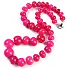 Dyed Natural Rhodonite Rondelle Graduated Beaded Necklaces for Women Men NJEW-K388-02B-1