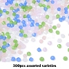 300Pcs 5 Colors Imitation Jade Glass Beads EGLA-YW0001-80A-1