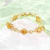Heart & Oval Brass Micro Pave Cubic Zirconia Link Chain Bracelets for Women BJEW-A163-03G-03-2