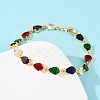 Brass Micro Pave Cubic Zirconia Link Bracelets BJEW-Z138-01G-3