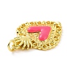 Rack Plating Brass Enamel Pendants KK-C008-15G-4