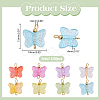 100Pcs AB Color Plated Transparent Acrylic Butterfly Connector Charms PALLOY-AR00034-2