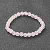 Natural Rose Quartz Beaded Stretch Bracelets BJEW-D446-B-11-2