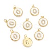Brass Micro Pave Clear Cubic Zirconia Charms ZIRC-J040-44G-00-1