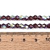 AB Color Plated Transparent Glass Beads Strands GLAA-G127-01-02S-2