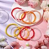 15Pcs 15 Styles Faceted Rondelle Glass Beaded Stretch Bracelet Sets BJEW-JB10837-2