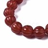 Natural Carnelian Beaded Stretch Bracelets G-Q998-015-3