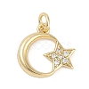 Rack Plating Brass Micro Pave Cubic Zirconia Pendants X-KK-H509-02G-01-1